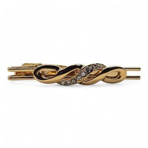 Italian Tie Bar/Clip with crystals in gold - vintage